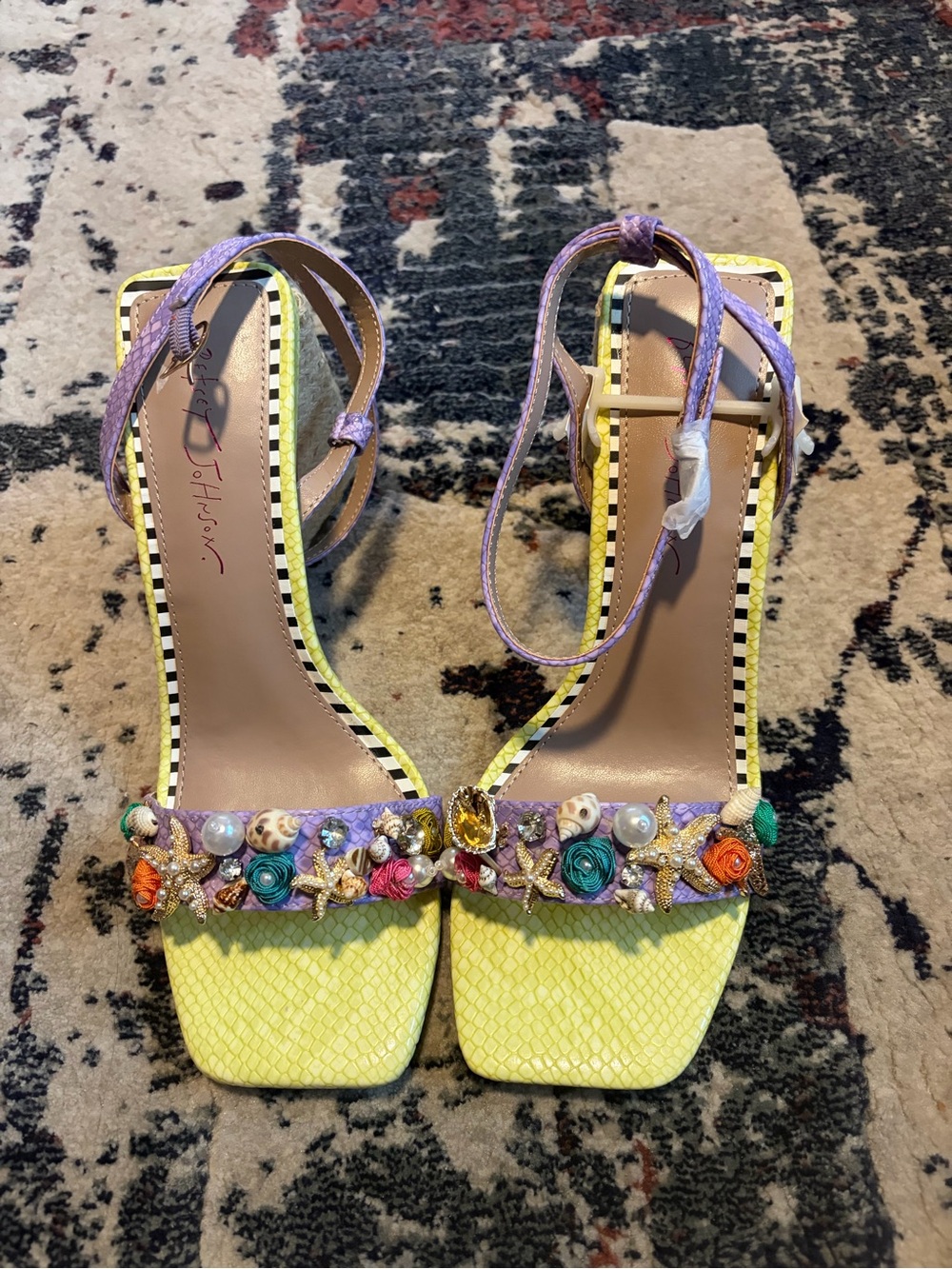 Betsey Johnson Embellished Block Heel Sandal
